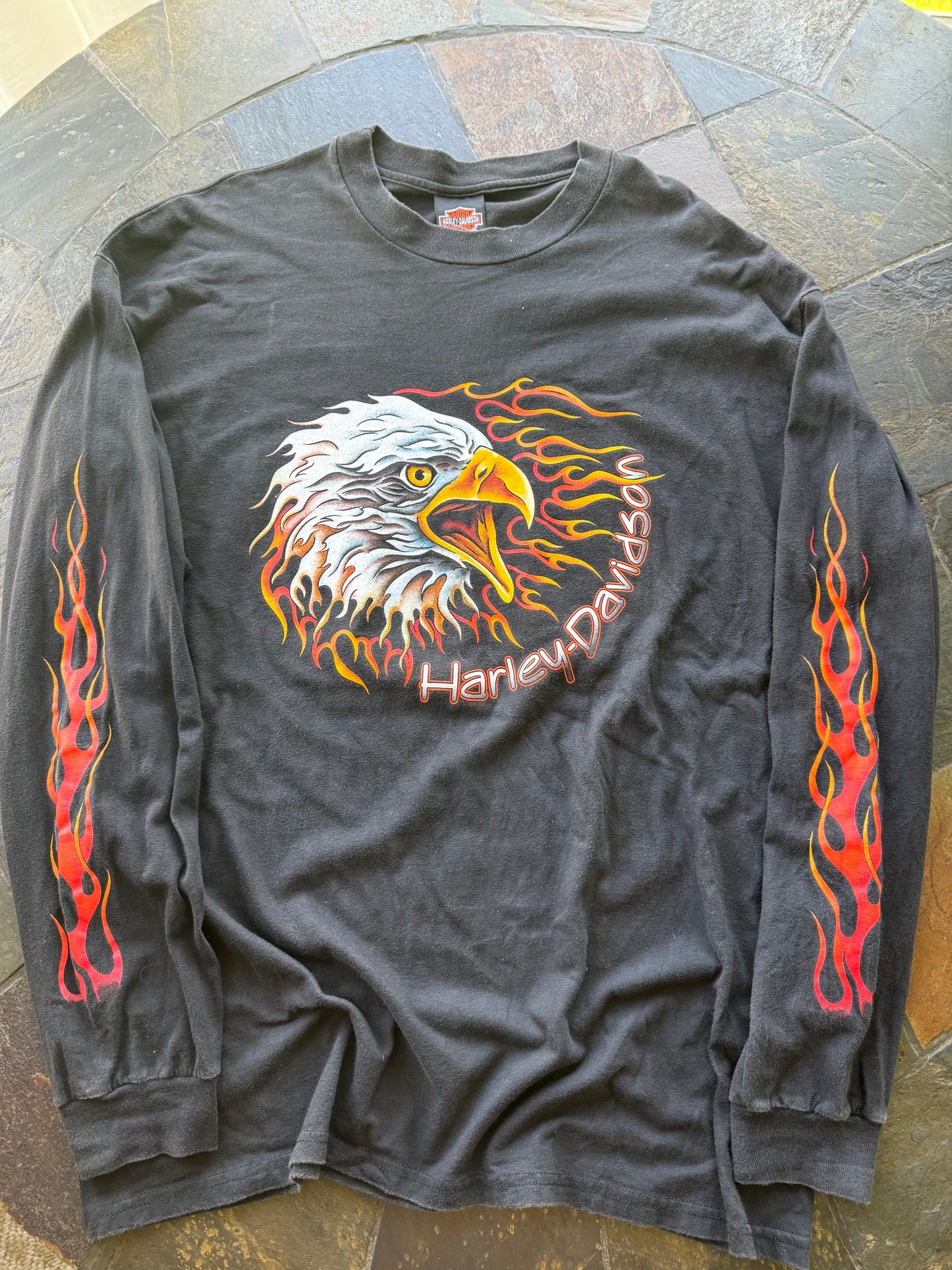 (XL) Vintage Harley Davidson Flaming Eagle Long Sleeve