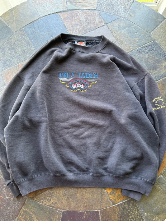 (XL) Vintage Harley Davidson Embroidered Sweater