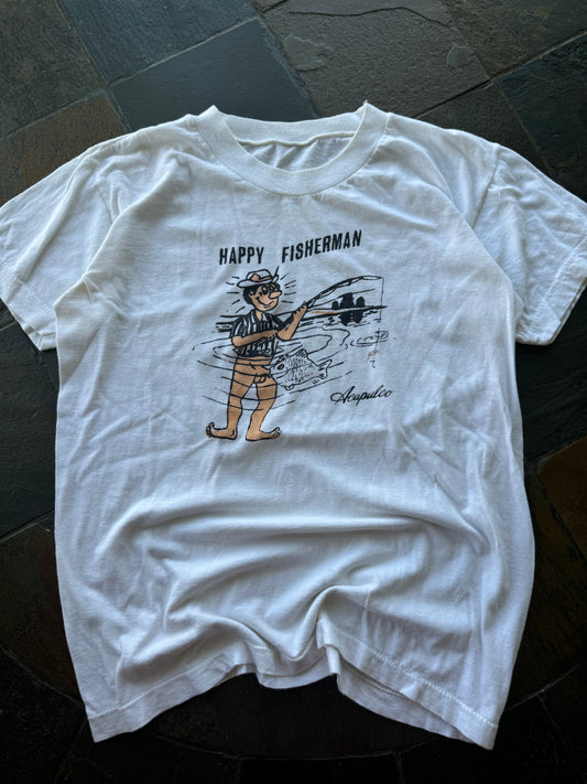 (M)Vintage 80s Happy Fisherman Tee