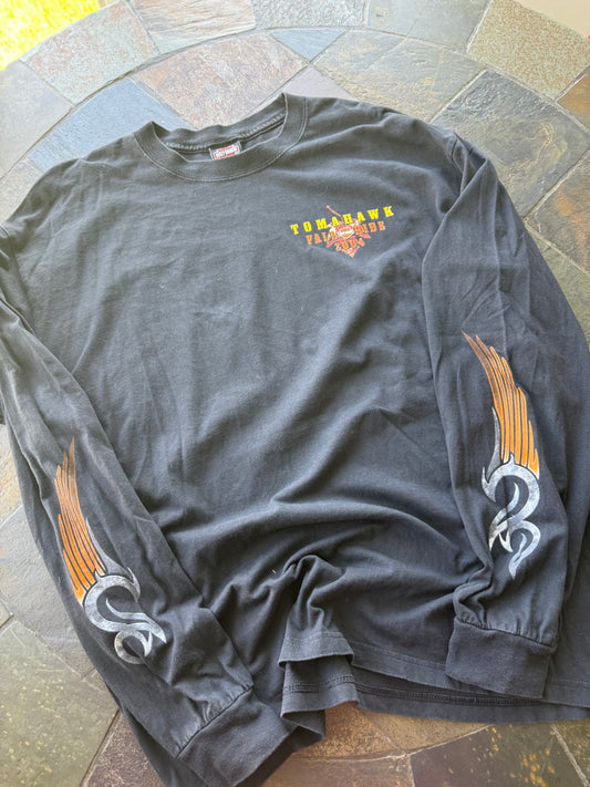 (XL) Vintage Harley Davidson Chrome Flame Long Sleeve