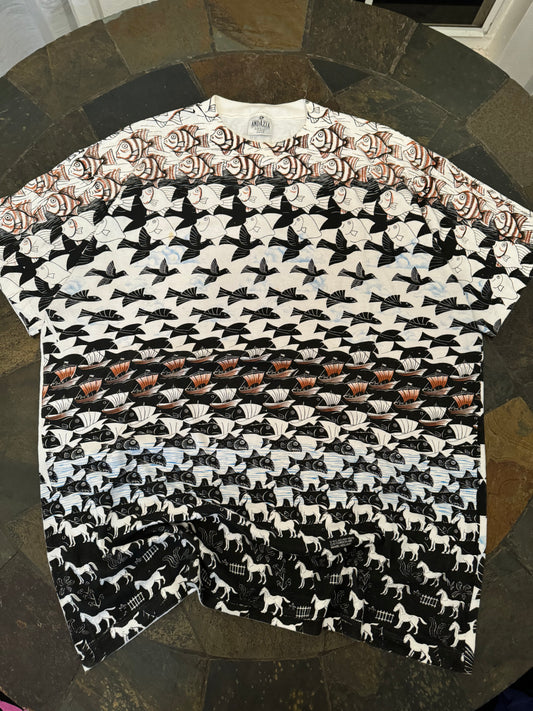 (XL) Vintage MC Escher Art AOP Graphic Tee